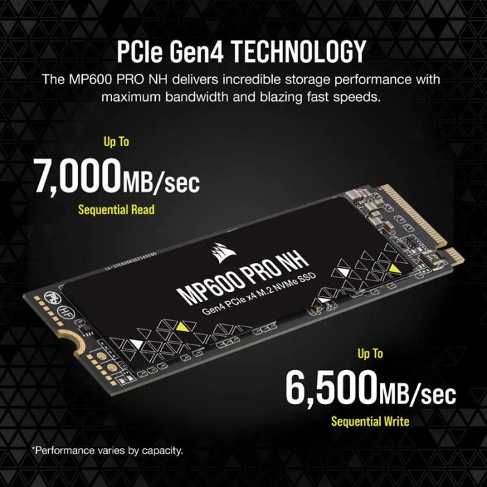 Накопичувач SSD 1TB M.2 NVMe Corsair MP600 Pro NH M.2 2280 PCIe Gen4.0 x4 3D TLC (CSSD-F1000GBMP600PNH)