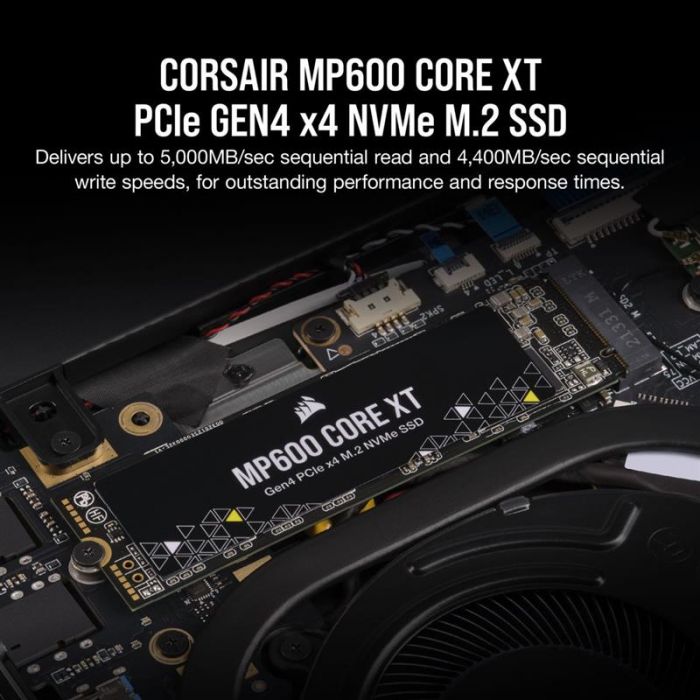 Накопичувач SSD 1TB M.2 NVMe Corsair MP600 Core XT M.2 2280 PCIe Gen4.0 x4 3D QLC (CSSD-F1000GBMP600CXT)