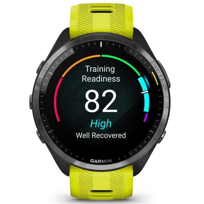 Смарт-годинник Garmin Forerunner 965 Carbon Gray DLC Titanium Bezel with Black Case/Amp Yellow/Black Silicone Band (010-02809-82)