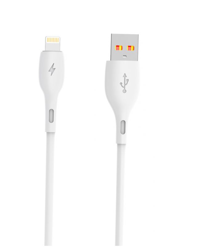 Кабель SkyDolphin S22L Soft Silicone USB - Lightning (M/M), 1 м, White (USB-000599)