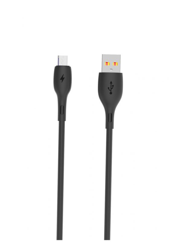 Кабель SkyDolphin S22V Soft Silicone USB - microUSB 1м, Black (USB-000607)