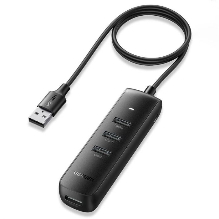 Концентратор USB 3.2 Ugreen CM416 4xUSB 3.2, Black (80657)