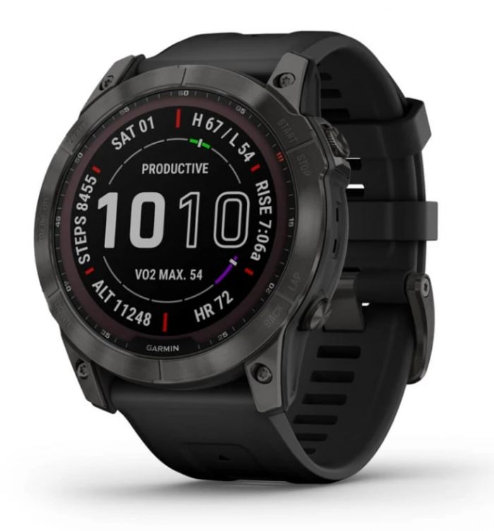 Смарт-годинник Garmin Fenix 7X Sapphire Solar Black DLC Titanium with Black Band (010-02541-45)