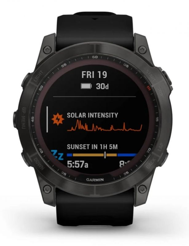 Смарт-годинник Garmin Fenix 7X Sapphire Solar Black DLC Titanium with Black Band (010-02541-45)