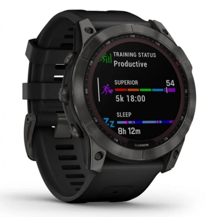 Смарт-годинник Garmin Fenix 7X Sapphire Solar Black DLC Titanium with Black Band (010-02541-45)