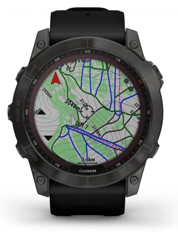 Смарт-годинник Garmin Fenix 7X Sapphire Solar Black DLC Titanium with Black Band (010-02541-45)