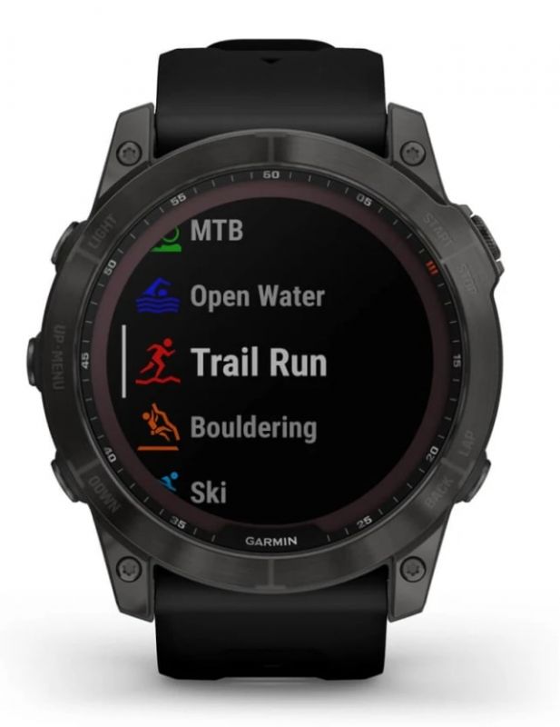 Смарт-годинник Garmin Fenix 7X Sapphire Solar Black DLC Titanium with Black Band (010-02541-45)