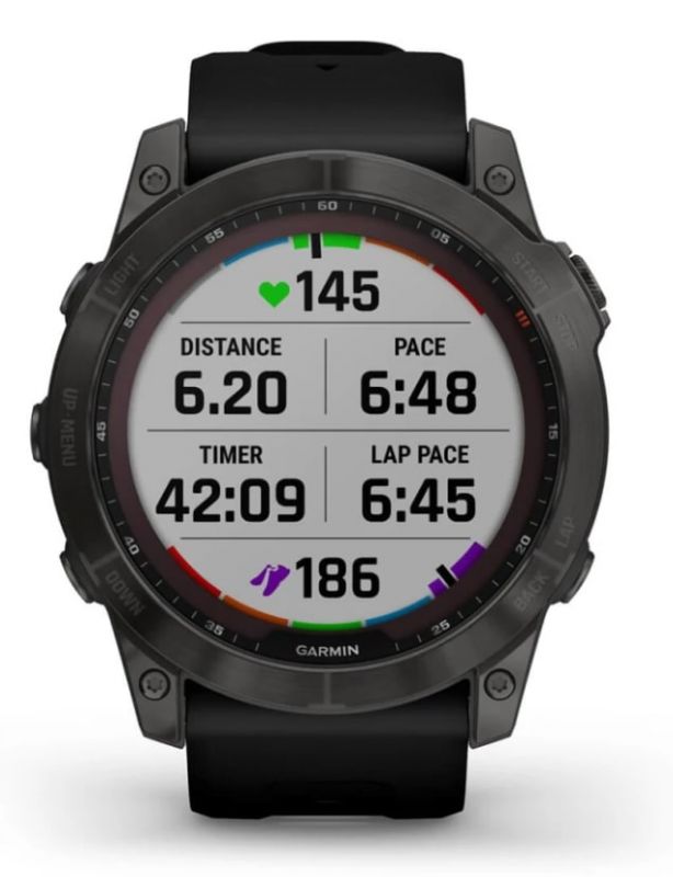 Смарт-годинник Garmin Fenix 7X Sapphire Solar Black DLC Titanium with Black Band (010-02541-45)