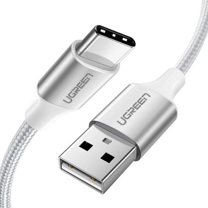 Кабель Ugreen US288 USB - USB-C, 3м, Silver-White (60409)