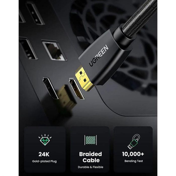 Кабель Ugreen HD118 HDMI - HDMI, 3 м, Black (40411)