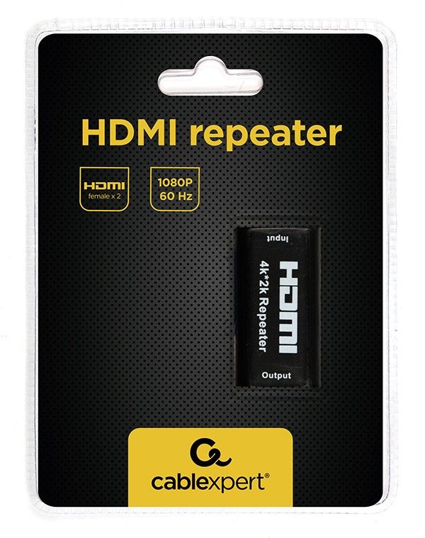 Ретранслятор Cablexpert HDMI - HDMI (F/F), 19+19пин, Black (DRP-HDMI-02)