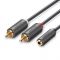 Кабель Ugreen AV102 AUX 3.5 мм TRS  - RCAx2, 1 м, Gray (10588)