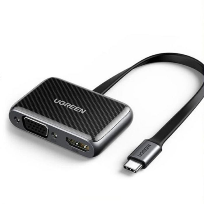 Адаптер Ugreen CM303 USB Type-C - HDMI+VGA, Black (70549)