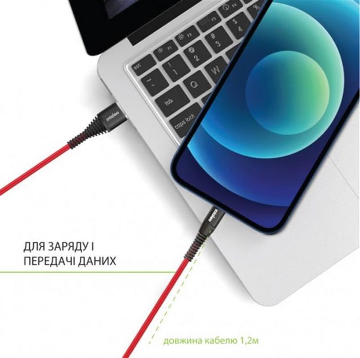 Кабель Intaleo CBRNYT1 USB-USB Type-C 1.2м Red (1283126559464)