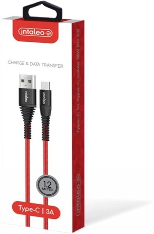 Кабель Intaleo CBRNYT1 USB-USB Type-C 1.2м Red (1283126559464)