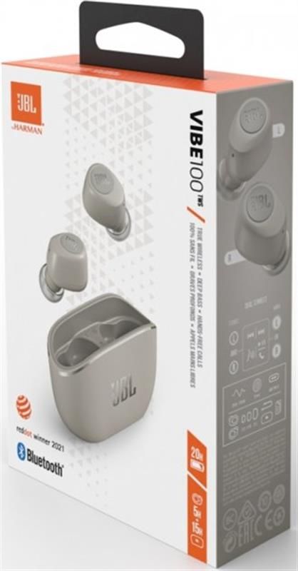 Bluetooth-гарнітура JBL Vibe 100TWS Ivory (JBLV100TWSIVREU)