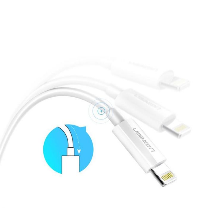 Кабель Ugreen US155 USB - Lightning, 2м, White (20730)