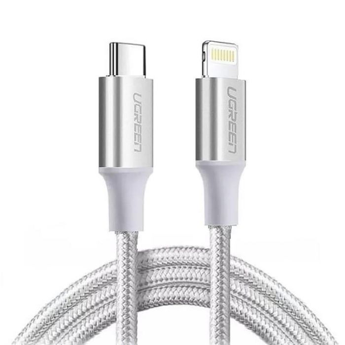 Кабель Ugreen US304 USB Type-C - Lightning (M/M), 2 м, Silver (70525)