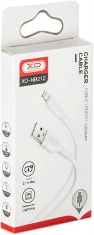 Кабель XO NB212 USB-Lightning 2.1A 1м White (XO-NB212i-WH)