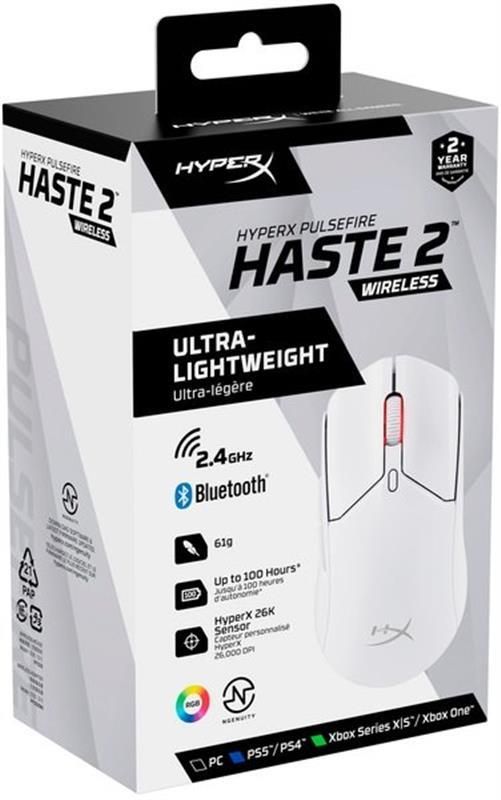 Мишка бездротова HyperX Pulsefire Haste 2 WL White (6N0A9AA)