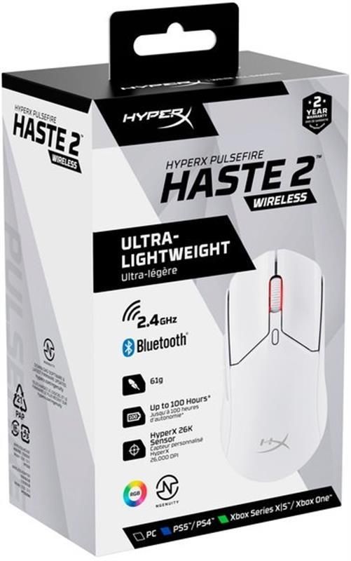 Миша бездротова HyperX Pulsefire Haste 2 WL White (6N0A9AA)