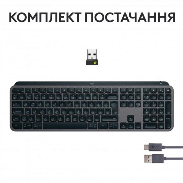 Клавiатура бездротова Logitech MX Keys S Graphite (920-011593)