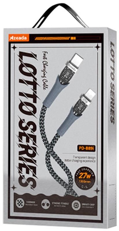 Кабель Proda Azeada Lotto PD-B89CL USB Type C - Lightning 27W, 1.3м, Black (PD-B89 (C-L)-BK)