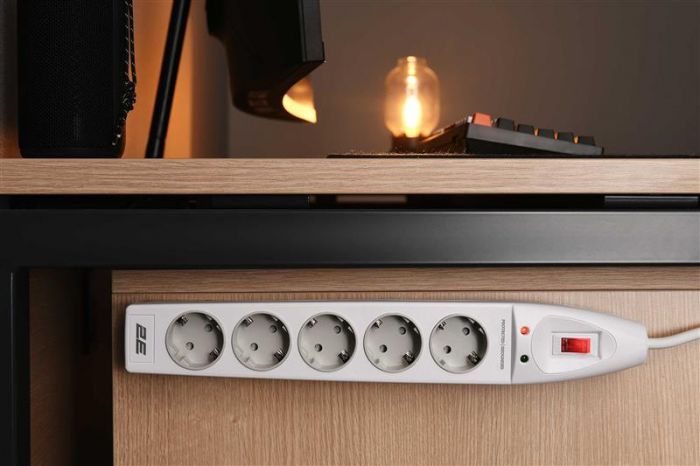 Мережевий фільтр 2E 5хSchuko, 2 м (2E-SP515M2WH)