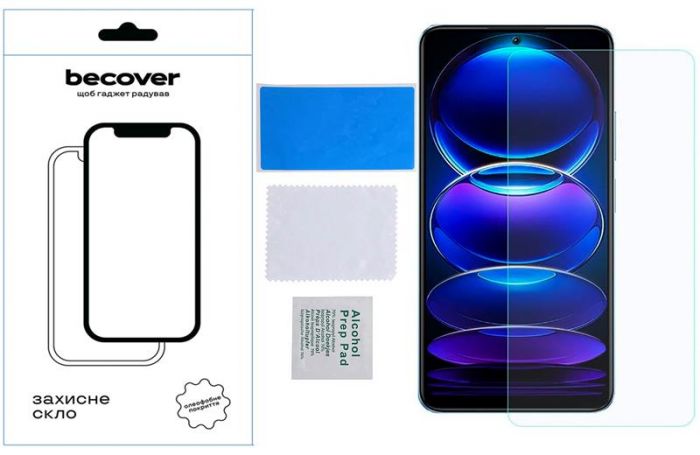 Захисне скло BeCover для Xiaomi Redmi Note 12 4G/Note 12 5G/Poco X5 5G Crystal Clear Glass 3D (709254)