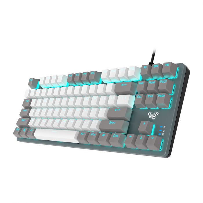 Клавіатура Aula Mechanical F3287 White/Grey Keycap KRGD Blue (6948391240688)