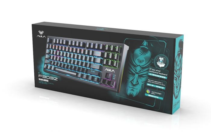 Клавіатура Aula Mechanical F3032 Black, 21 Yellow Keys KRGD Red (6948391204673)