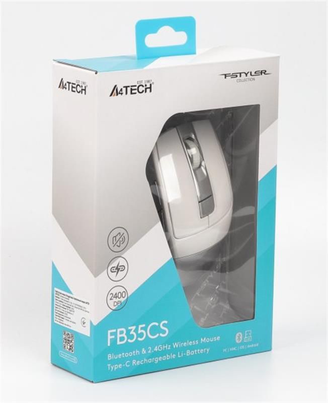 Миша бездротова A4Tech Fstyler FB35CS Icy White