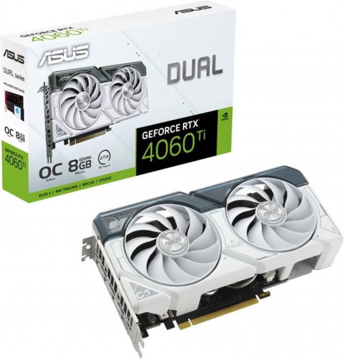 Відеокарта GF RTX 4060 Ti  8GB GDDR6 Dual OC White Asus (DUAL-RTX4060TI-O8G-WHITE)