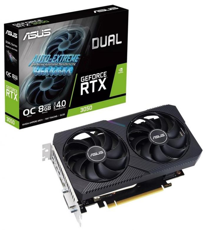 Відеокарта GF RTX 3050 8GB GDDR6 Dual OC V2 Asus (DUAL-RTX3050-O8G-V2)