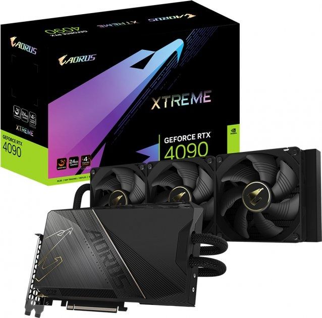 Відеокарта GF RTX 4090 24GB GDDR6X Aorus Xtreme Waterforce Gigabyte (GV-N4090AORUSX W-24GD)