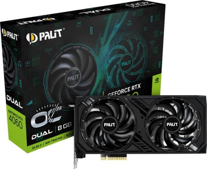 Відеокарта GF RTX 4060 8GB GDDR6 Dual Palit (NE64060019P1-1070D)