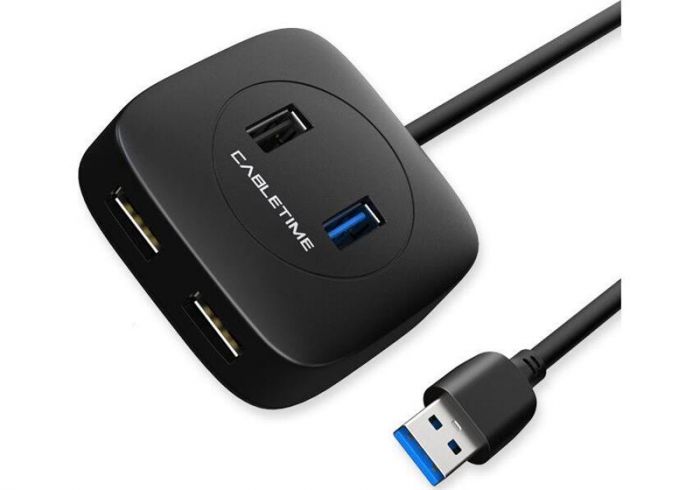 Концентратор USB Cabletime 4-Ports, USB3.0 + USB2.0 + Micro B з живленням (CB43B)