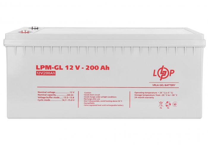 Акумуляторна батарея LogicPower 12V 200AH (LPM-GL 12 - 200 AH) GEL