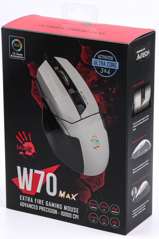 Миша A4Tech Bloody W70 Max Panda White