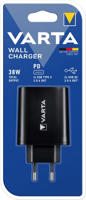 Зарядний пристрій Varta Wall Charger 38W Black (57958101401)