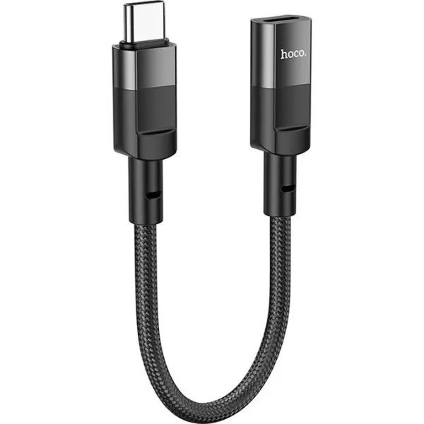 Адаптер Hoco U107 USB-C - Lightning (M/F), 0.1 м, Black (U107CLB)