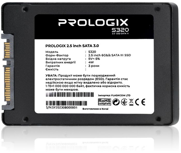 Накопичувач SSD  480GB Prologix S320 2.5" SATAIII TLC (PRO480GS320)