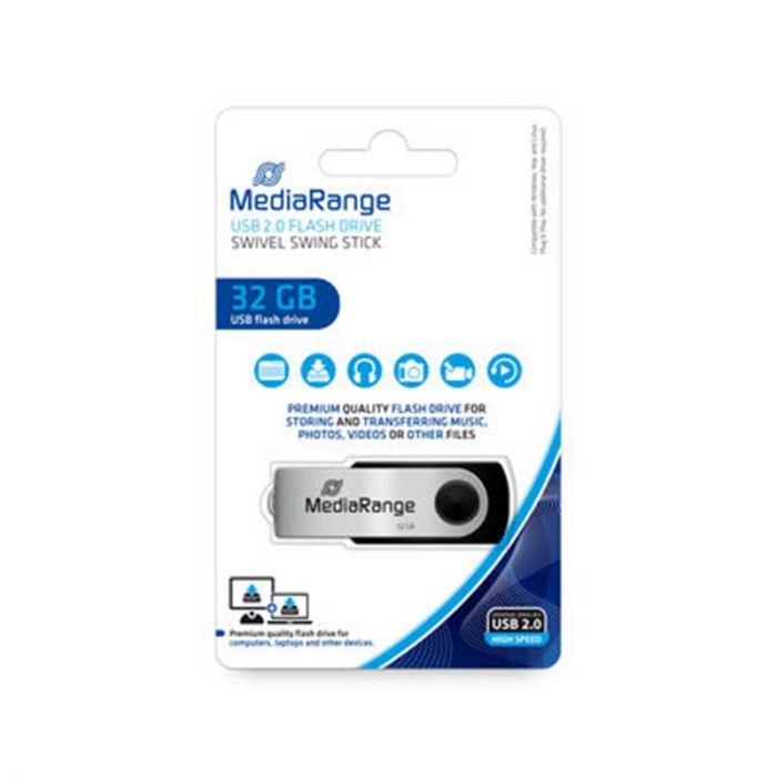 Флеш-накопичувач USB2.0 32GB MediaRange Black/Silver (MR911)