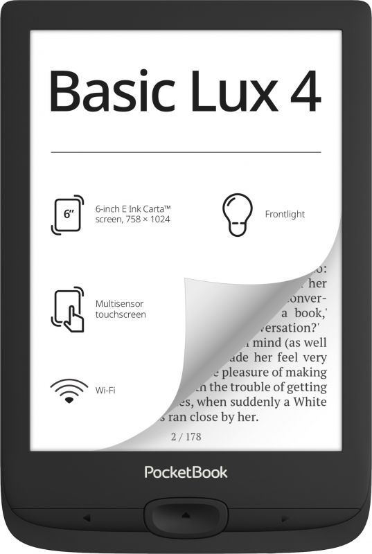 Електронна книга PocketBook 618 Basic Lux 4 Ink Black (PB618-P-CIS)