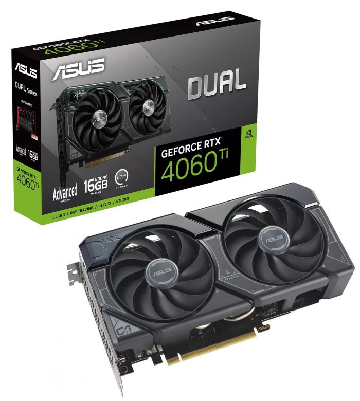 Відеокарта GF RTX 4060 Ti 16GB GDDR6 Dual Advanced Edition Asus (DUAL-RTX4060TI-A16G)