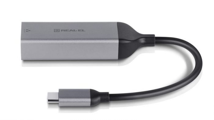 Адаптер REAL-EL CE-150 USB Type-C-RJ45 Black 