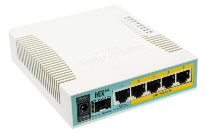 Маршрутизатор MikroTik RouterBOARD RB960PGS hEX PoE (800MHz/128Mb, 1xUSB, 5х1000Мбит, Passive PoE)