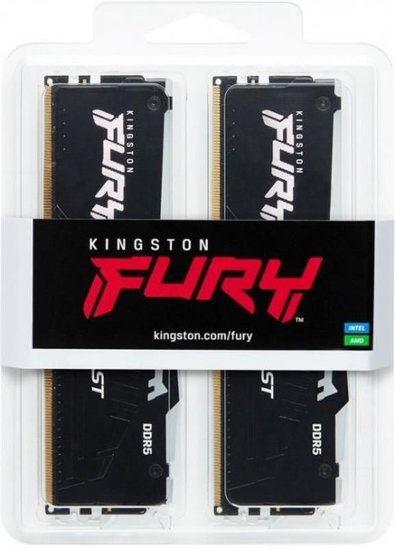 Модуль пам`яті DDR5 2x16GB/5200 Kingston Fury Beast RGB Black (KF552C40BBAK2-32)