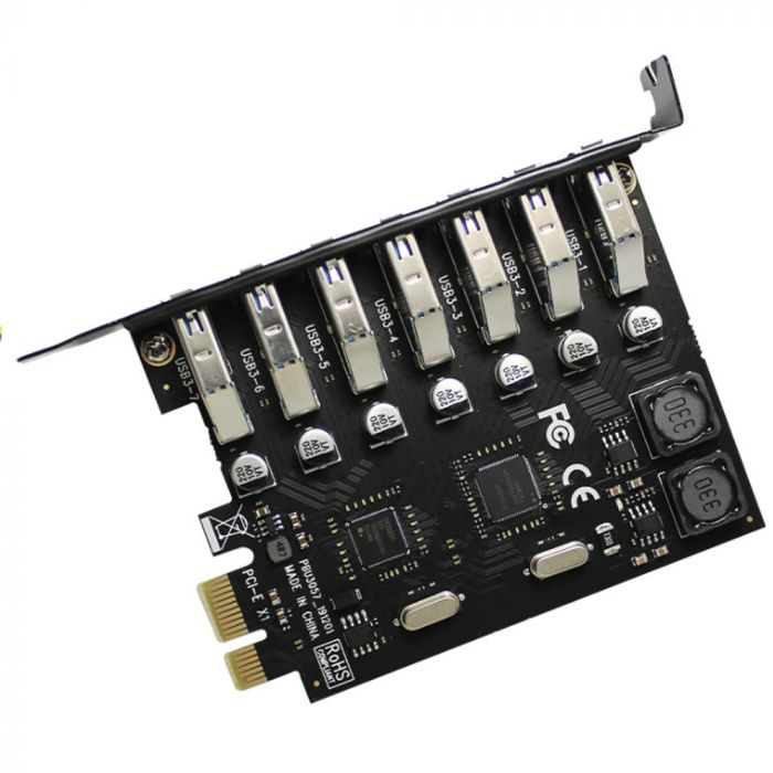Контролер Voltronic (YT=C-PCI-Е-7*USB3.0/23146) PCI-Е-USB 3.0, 7 портів, 5Gbps, BOX