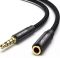 Кабель Vention 3.5 мм - 3.5 мм (M/F), 1.5 м, чорний (BHBBG)